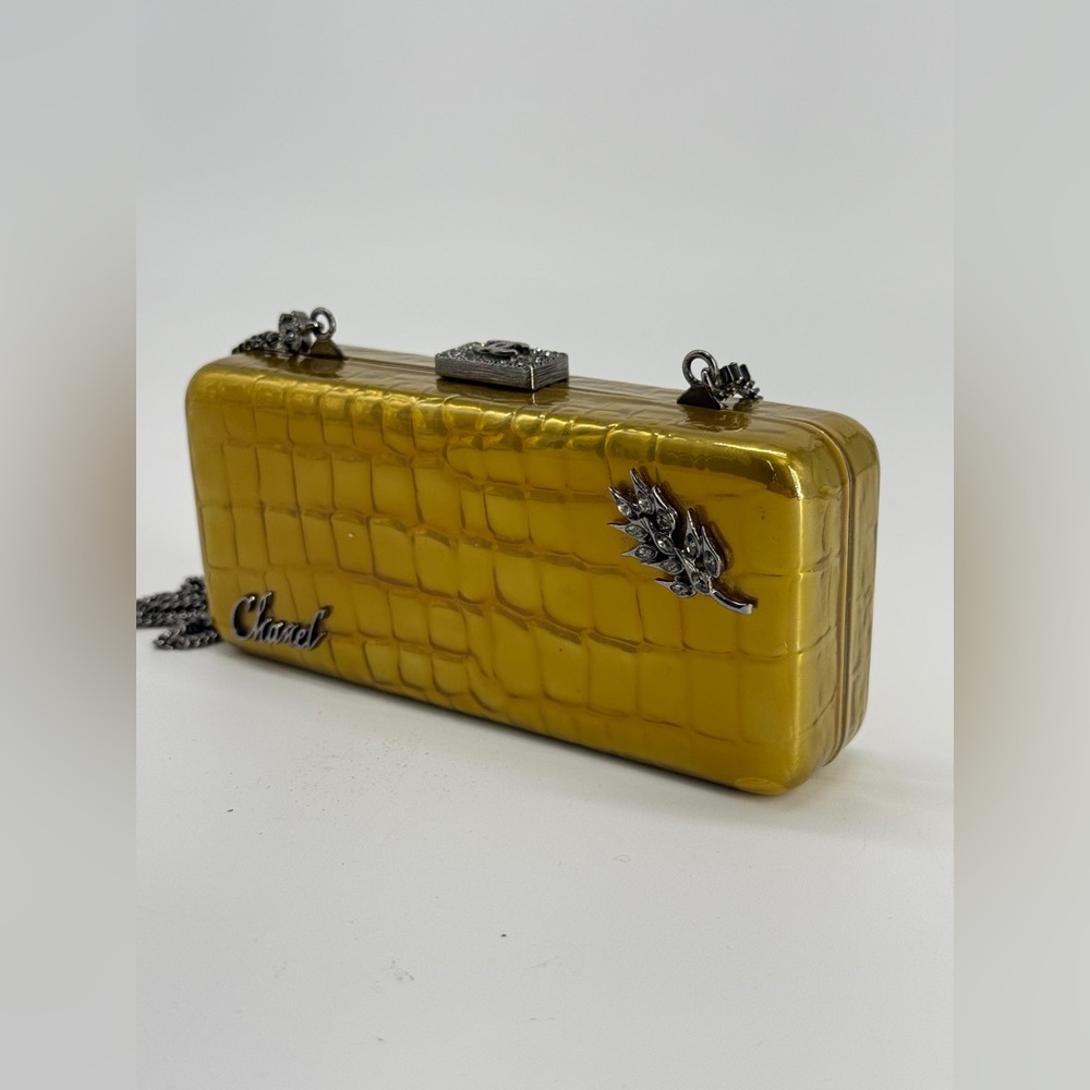 Chanel Minaudiere Gold Crystal Crocodile Clutch Bag - Picture 4 of 16